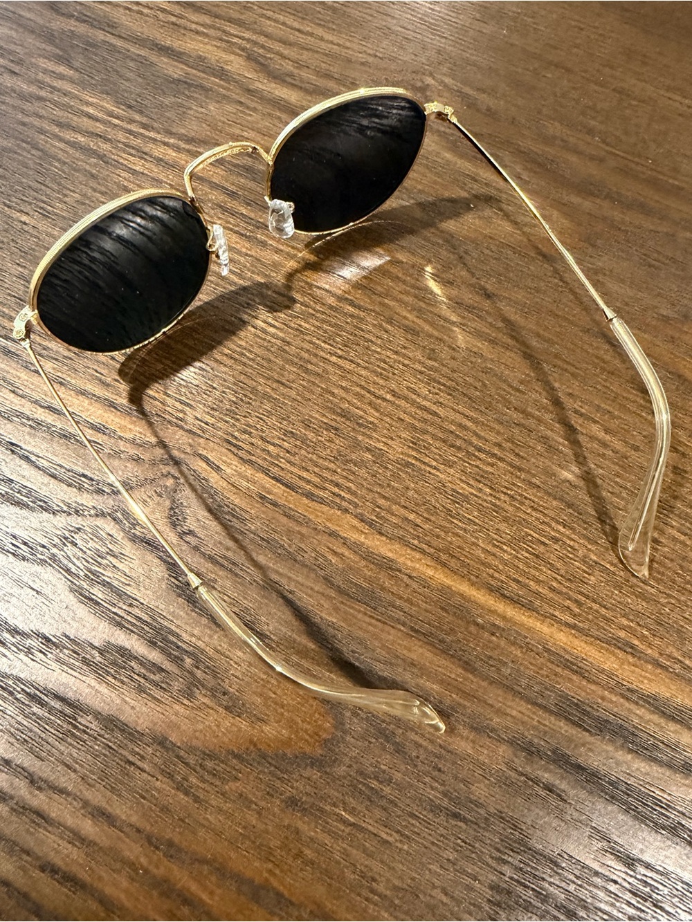 Ray-Ban Gold Frame Black Lens Round Sunglasses - Picture 2 of 2